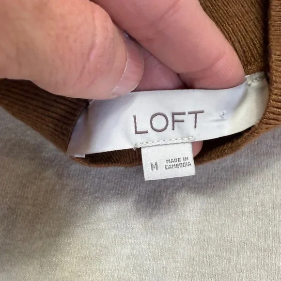 LOFT Colorblock Mock Neck Sweater Long Sleeve Women's Size M‎ - Picture 6 of 8